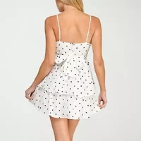 Trixxi Womens Juniors Sleeveless Dots Fit + Flare Dress