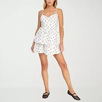 Trixxi Womens Juniors Sleeveless Dots Fit + Flare Dress