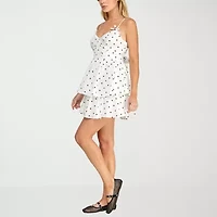 Trixxi Womens Juniors Sleeveless Dots Fit + Flare Dress