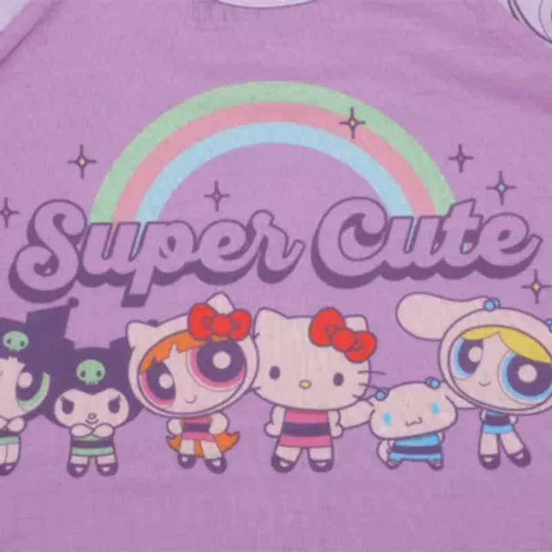Little & Big Kid Girls Hello Kitty Powerpuff Round Neck Short Sleeve 2-pc. Pajama Sets
