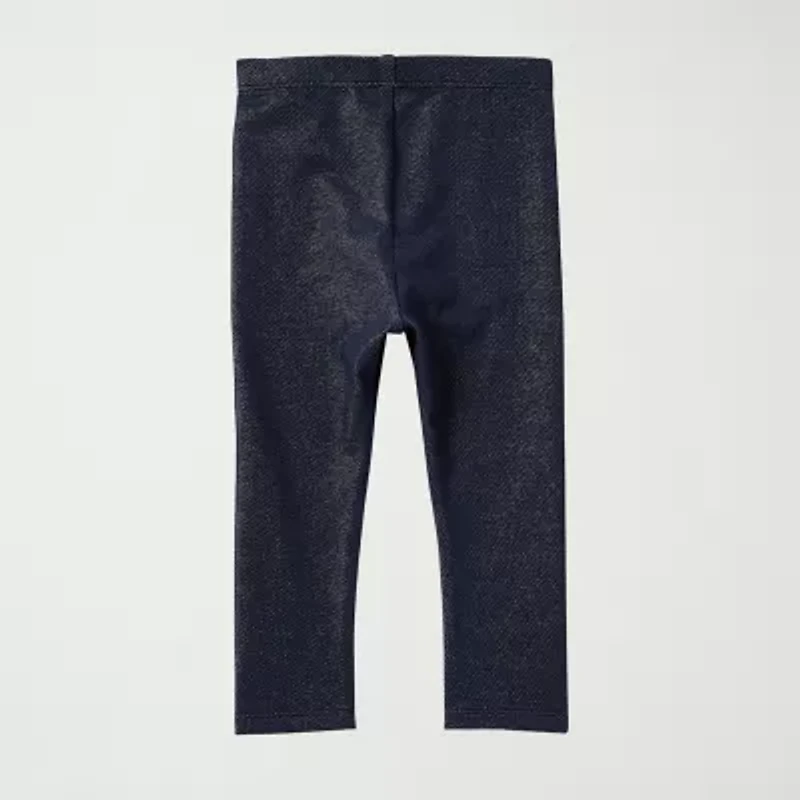 Okie Dokie Denim Baby Girls Knit Full Length Leggings