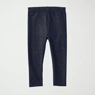 Okie Dokie Denim Baby Girls Knit Full Length Leggings