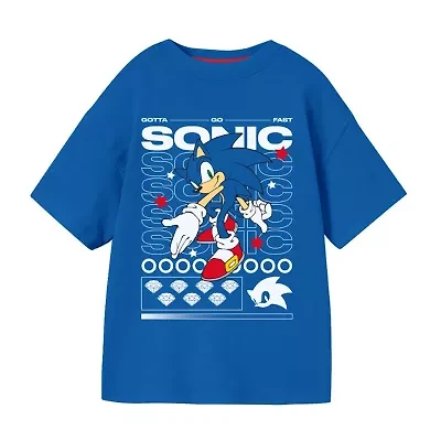 Little & Big Kid Boys Crew Neck Short Sleeve Oversized Sonic the Hedgehog Graphic T-Shirt