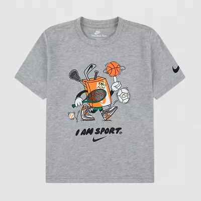 Nike Little Boys Crew Neck Short Sleeve Regular Fit Graphic T-Shirt