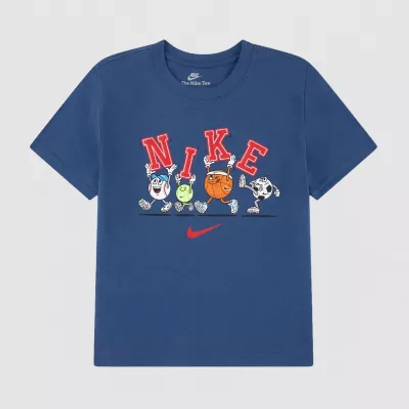 Nike Little Boys Crew Neck Short Sleeve Regular Fit Graphic T-Shirt