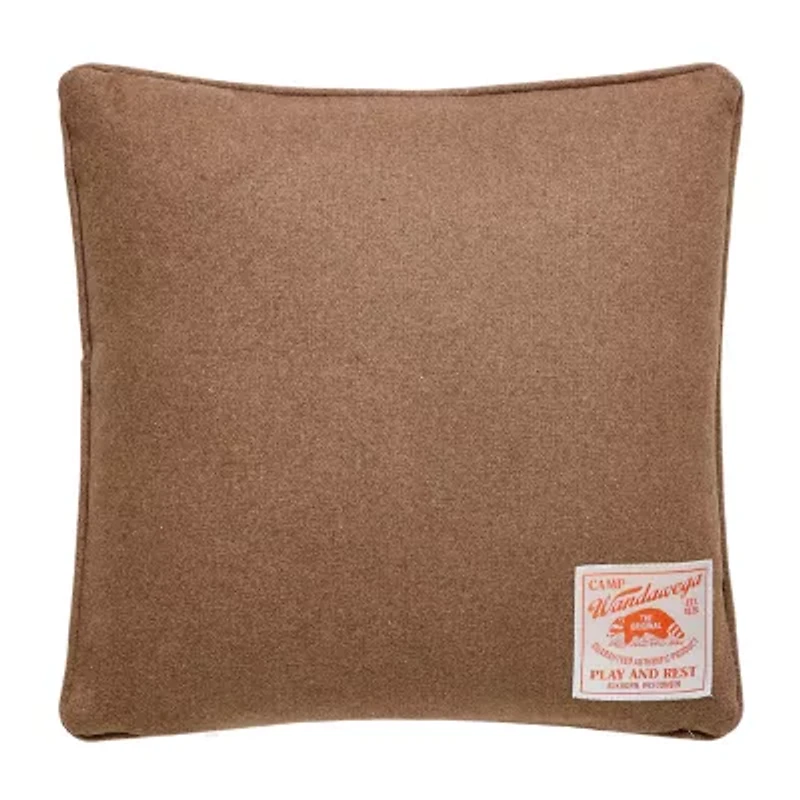 Makers Collective Camp Wandawega Hunting Dog Needlepoint Square Throw Pillow