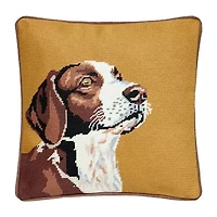 Makers Collective Camp Wandawega Hunting Dog Needlepoint Square Throw Pillow