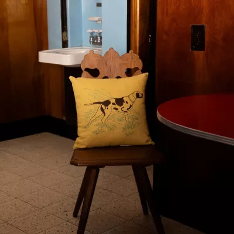 Makers Collective Camp Wandawega Pointer Chainstitched Square Throw Pillow