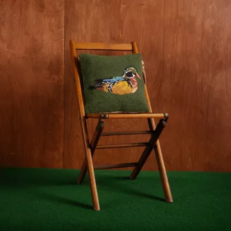 Makers Collective Camp Wandawega Wood Duck Hook Square Throw Pillow