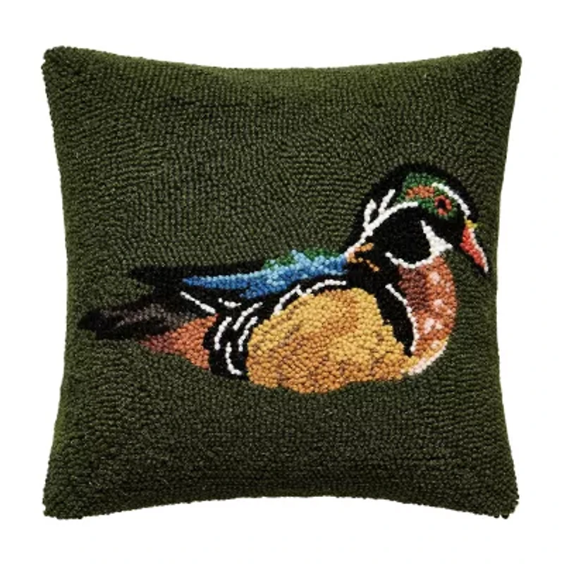 Makers Collective Camp Wandawega Wood Duck Hook Square Throw Pillow