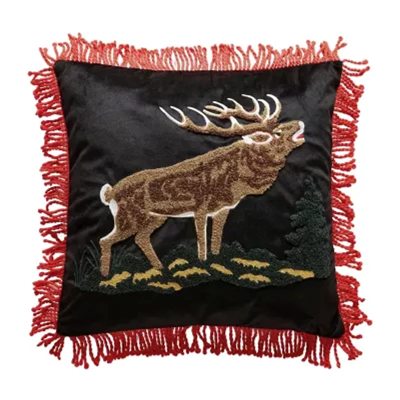 Makers Collective Camp Wandawega Elk Needle-Punched Square Throw Pillow
