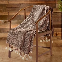 JUNK GYPSY Leopard Woven Blanket With Fringe Throw