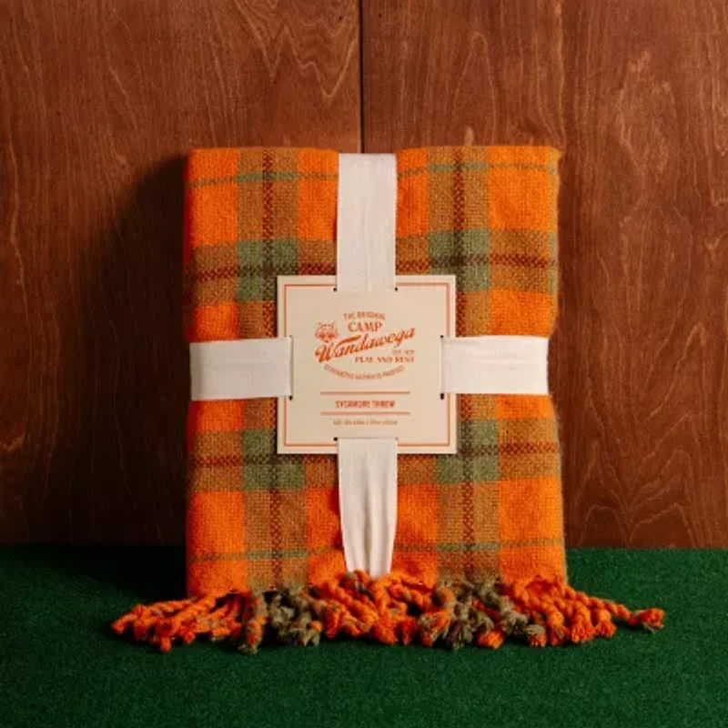 Makers Collective Camp Wandawega Sycamore Plaid Woven Blanket With Fringe Throw
