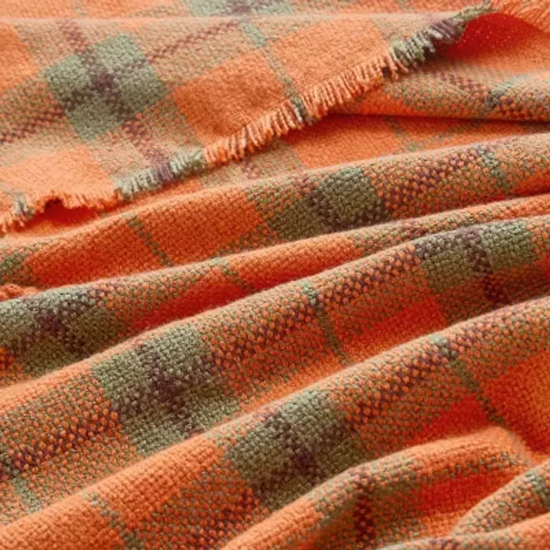 Makers Collective Camp Wandawega Sycamore Plaid Woven Blanket With Fringe Throw
