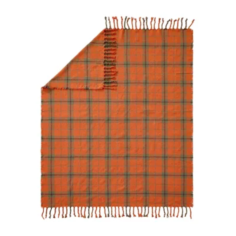 Makers Collective Camp Wandawega Sycamore Plaid Woven Blanket With Fringe Throw