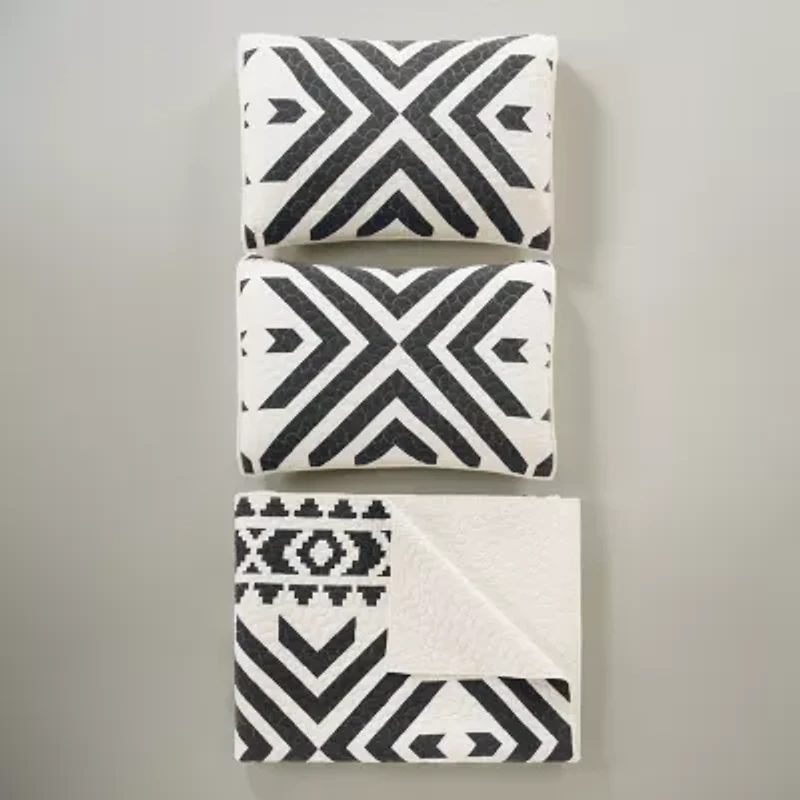 JUNK GYPSY Queen Ranch Cotton Reversible Quilt Set