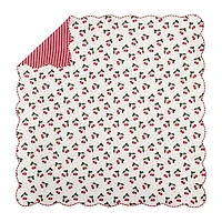 Modern Heirloom Cherry Scalloped Reversible Quilt Set