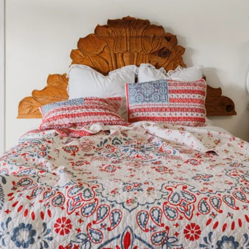 JUNK GYPSY Boho Americana Cotton Reversible Quilt Set