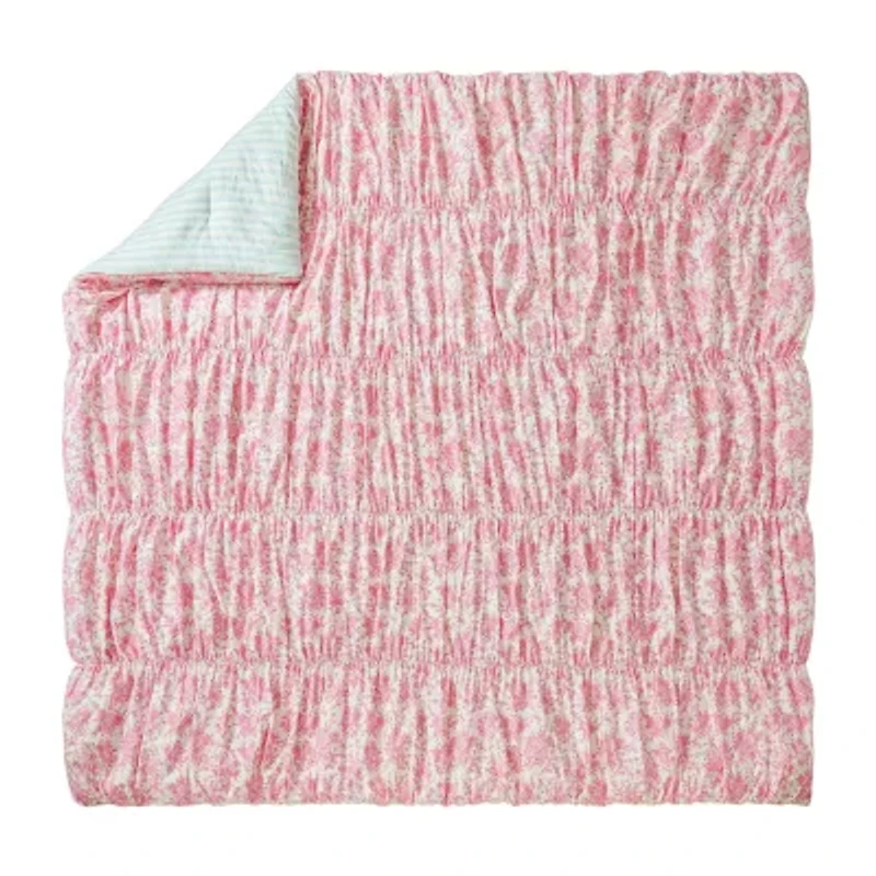 JUNK GYPSY Fancy Toile Ruched Reversible Comforter Set