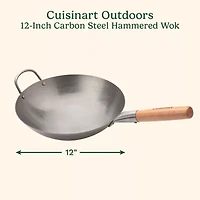 Cuisinart Outdoors Carbon Steel Hammered 12" Round Wok