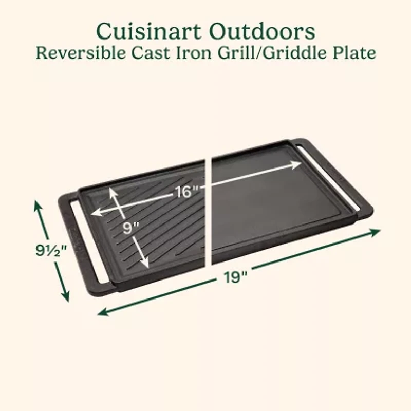 Cuisinart Outdoors Reversible Cast Iron Plate Grill Pans