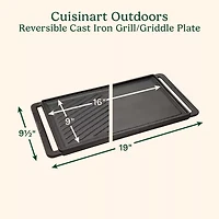 Cuisinart Outdoors Reversible Cast Iron Plate Grill Pans