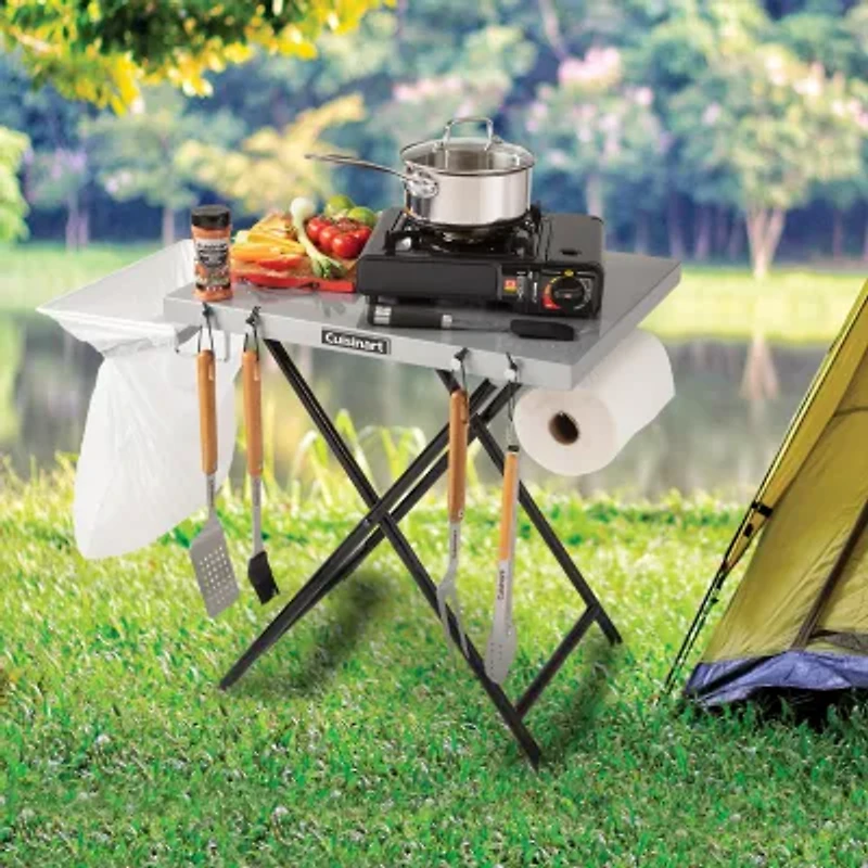 Cuisinart Outdoors Fold N' Go Prep Table Grill Set