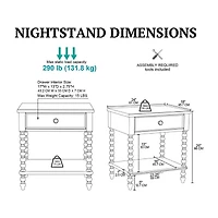 Madison Park Signature Beckett Bedroom Collection 1-Drawer Nightstand