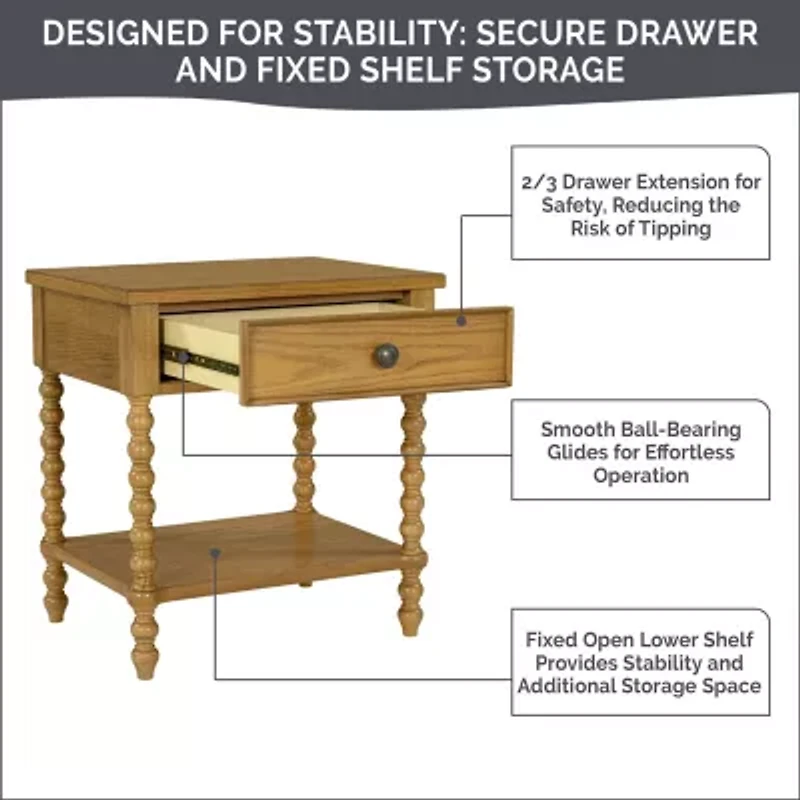 Madison Park Signature Beckett Bedroom Collection 1-Drawer Nightstand