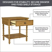 Madison Park Signature Beckett Bedroom Collection 1-Drawer Nightstand