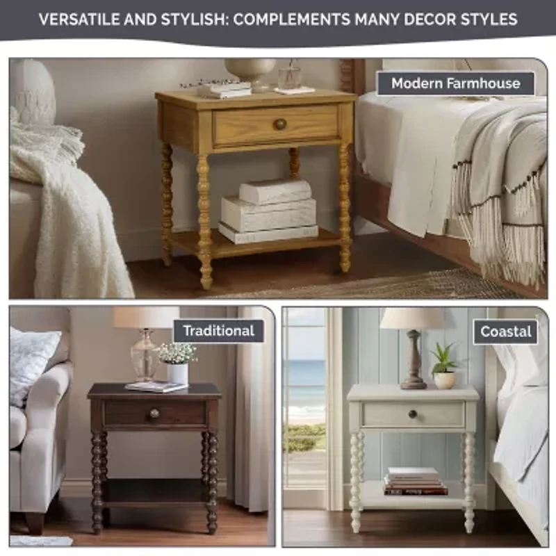 Madison Park Signature Beckett Bedroom Collection 1-Drawer Nightstand