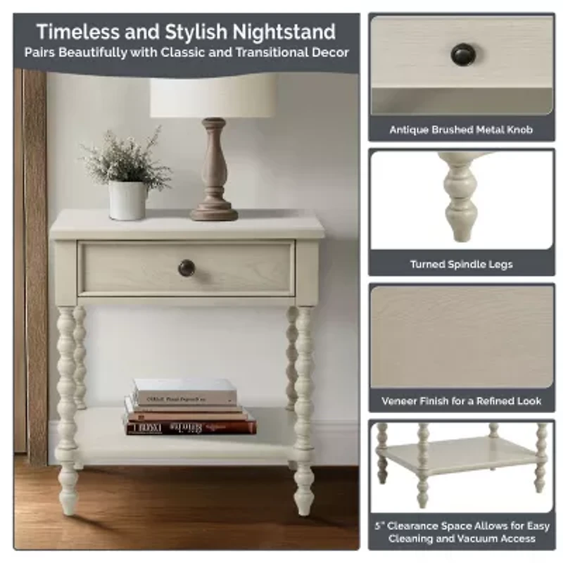 Madison Park Signature Beckett Bedroom Collection 1-Drawer Nightstand