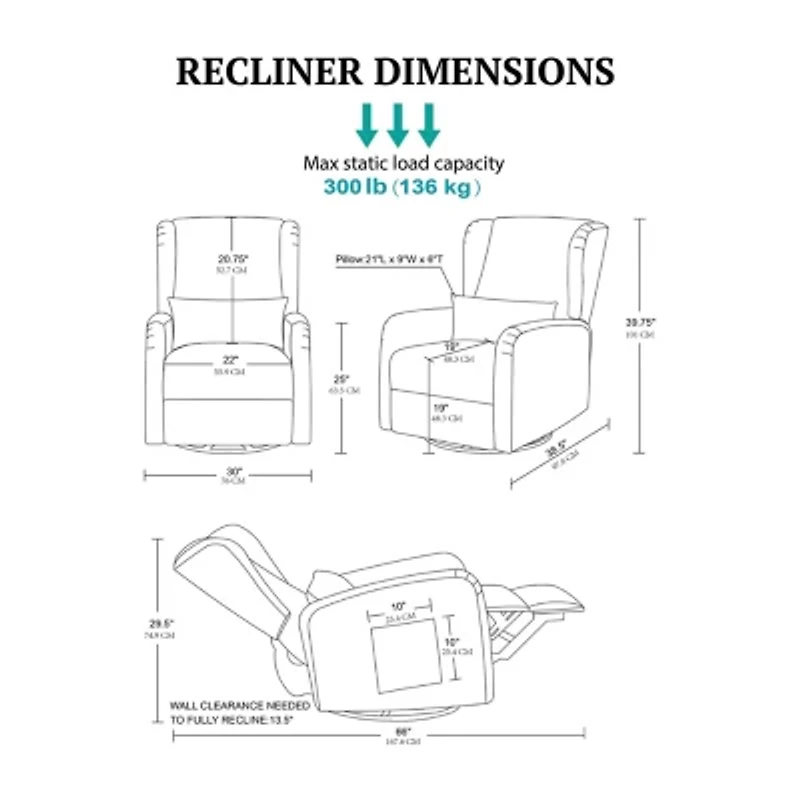 Madison Park Curved Slope-Arm Recliner