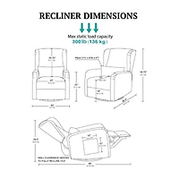 Madison Park Curved Slope-Arm Recliner