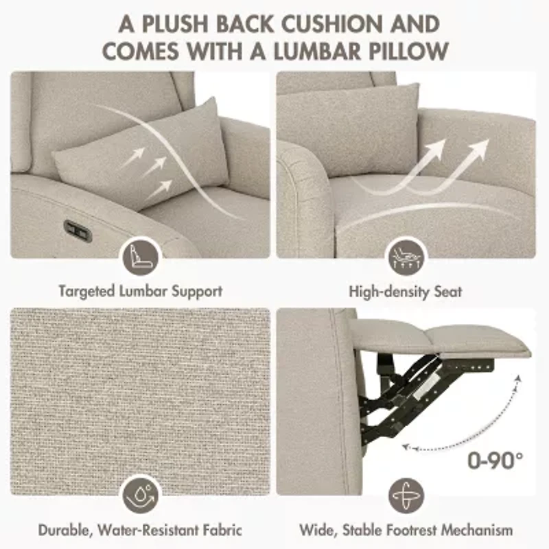 Madison Park Curved Slope-Arm Recliner