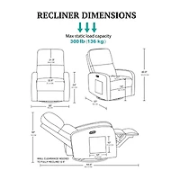 INK+IVY Curved Slope-Arm Recliner