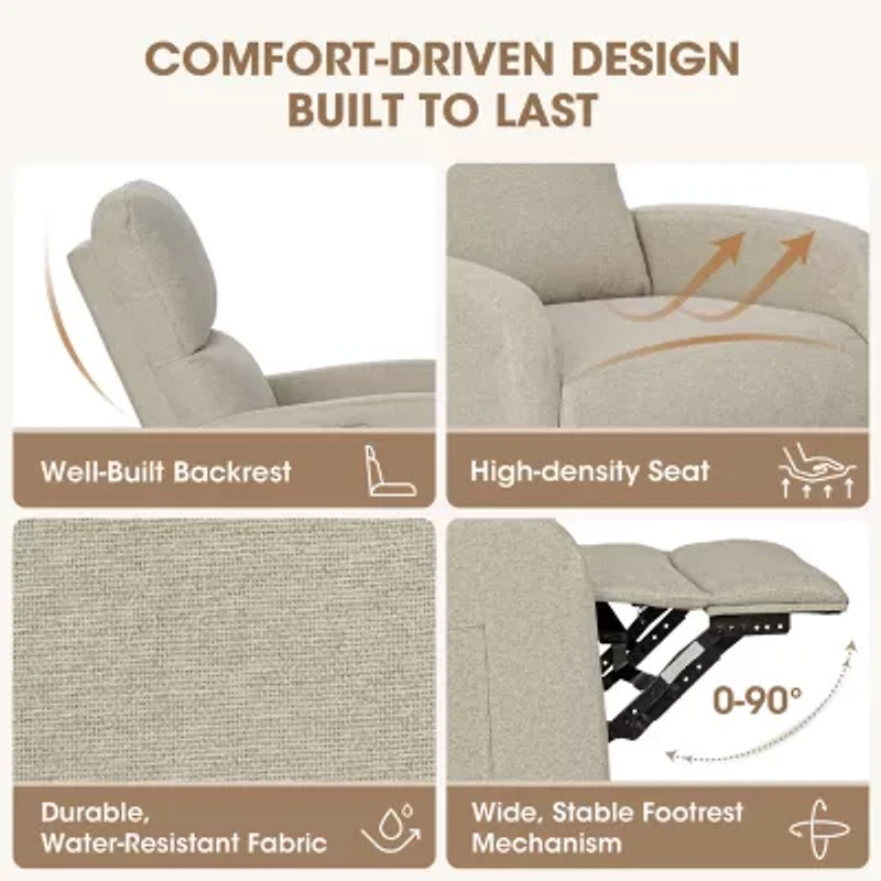 INK+IVY Curved Slope-Arm Recliner