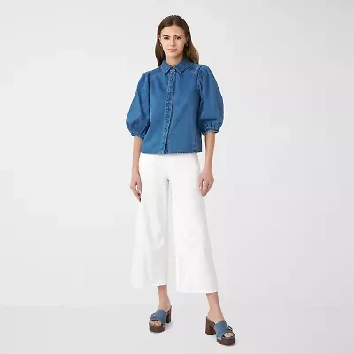 RM Rebecca Minkoff Womens Mid Rise Wide Leg Jean