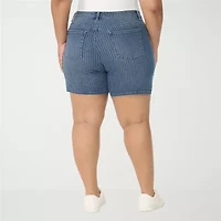 Gloria Vanderbilt Amanda Womens 7" Plus Denim Short