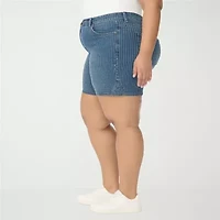 Gloria Vanderbilt Amanda Womens 7" Plus Denim Short