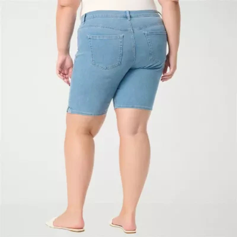 Gloria Vanderbilt Amanda Womens 10" Plus Denim Short