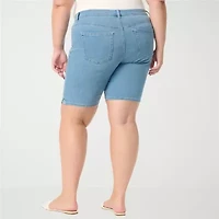 Gloria Vanderbilt Amanda Womens 10" Plus Denim Short