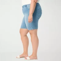 Gloria Vanderbilt Amanda Womens 10" Plus Denim Short