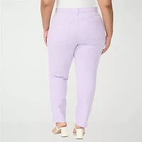 Gloria Vanderbilt Amanda Womens Plus High Rise Stretch Fabric Straight Leg Jean