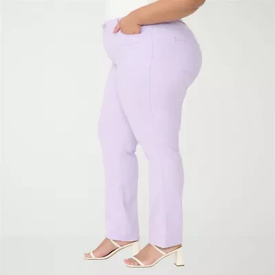 Gloria Vanderbilt Amanda Womens Plus High Rise Stretch Fabric Straight Leg Jean