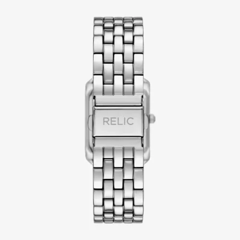 Relic By Fossil Womens Crystal Accent Silver Tone Bracelet Watch Zr34675