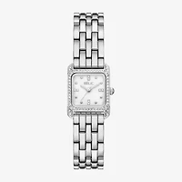 Relic By Fossil Womens Crystal Accent Silver Tone Bracelet Watch Zr34675