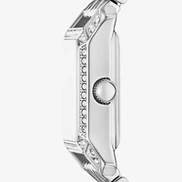 Relic By Fossil Womens Crystal Accent Silver Tone Bracelet Watch Zr34675