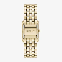 Relic By Fossil Womens Crystal Accent Gold Tone Bracelet Watch Zr34673