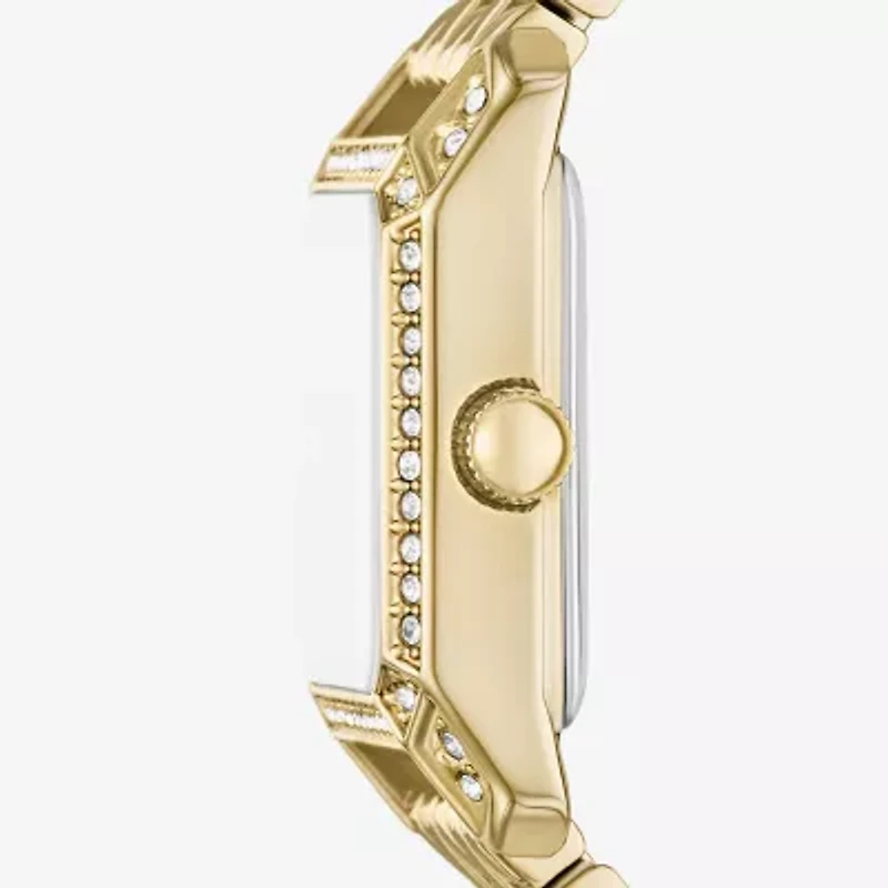 Relic By Fossil Womens Crystal Accent Gold Tone Bracelet Watch Zr34673